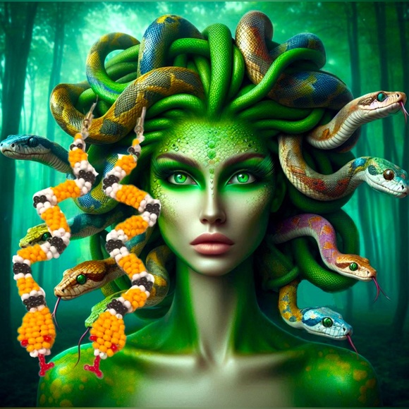 GrandmaMia's Fierce & Fabulous Snake Earrings – Wildly Chic & Stylish! - Picture 1 of 8